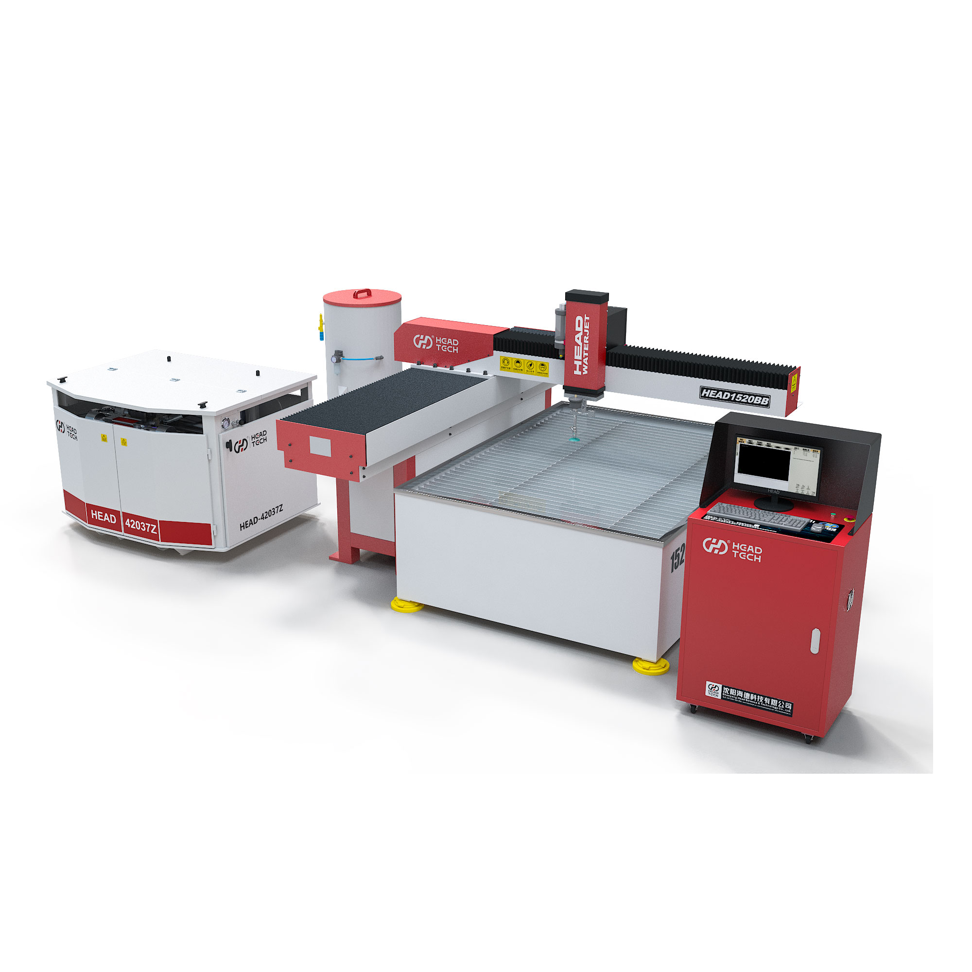 3 axes 1500 * 2000 mm Machine de coupe à jet d'eau en carbone en carbone en carbone